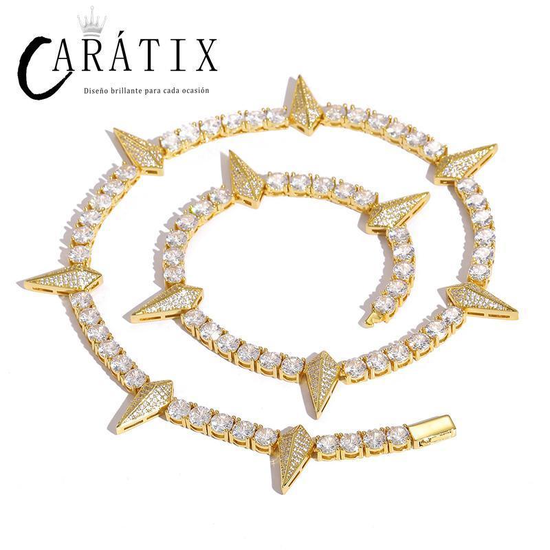 CARÁTIX Spike Tennis Chain | 3A+ CZ Iced Out Hip Hop Necklace for Men - CaratixJewelry